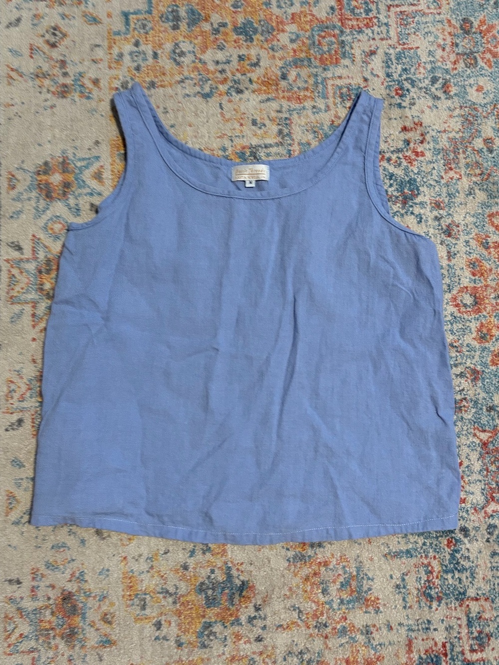 Basic Threads periwinkle blue linen sleeveless top